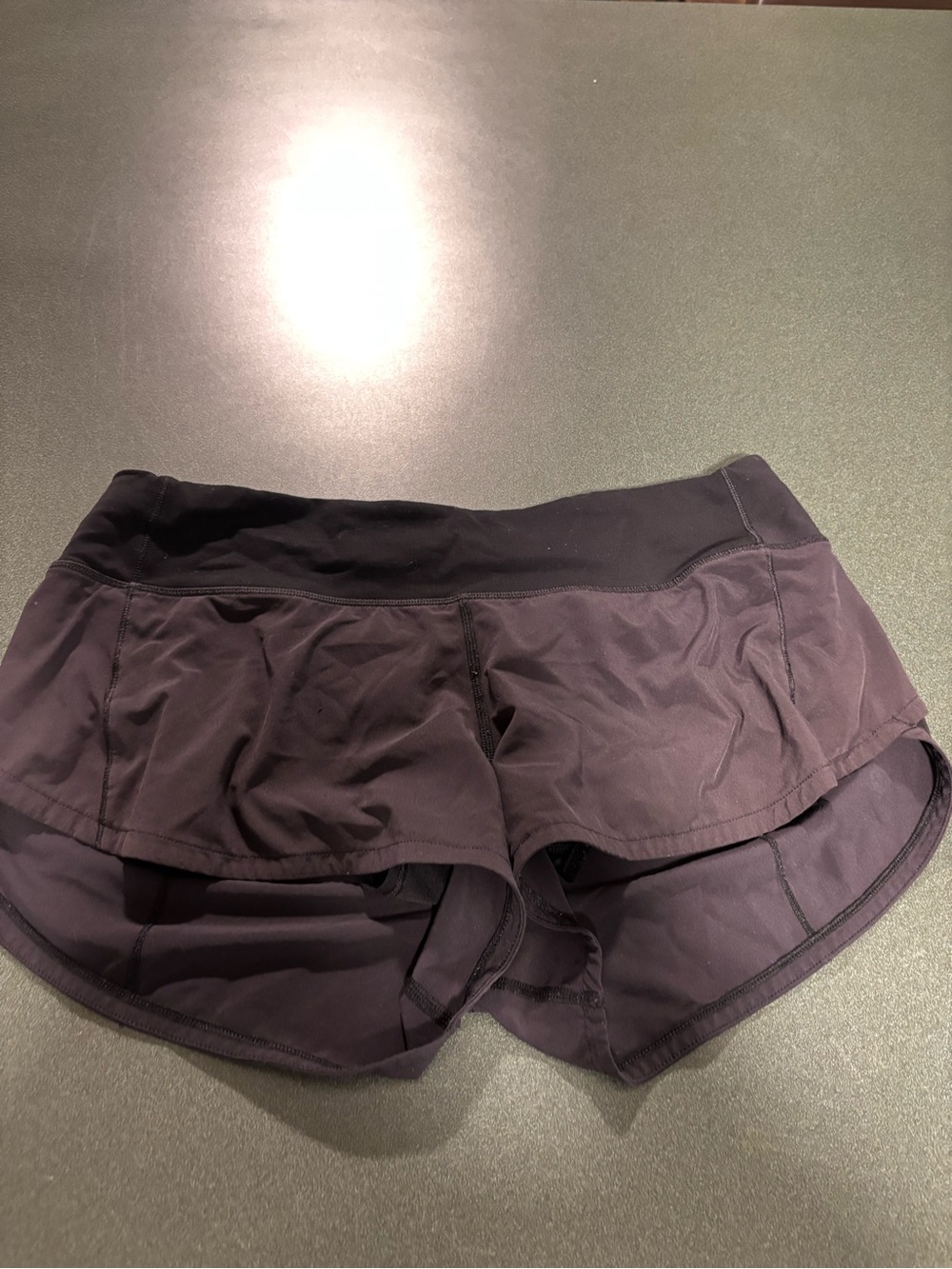 lululemon athletica Women's Layered Athletic Shorts - Deep Plum/Black